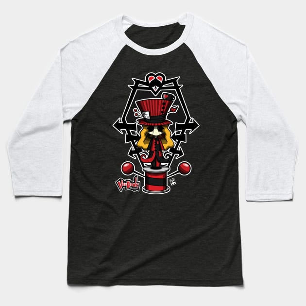 Hatter Baseball T-Shirt by VooDudeDesigns